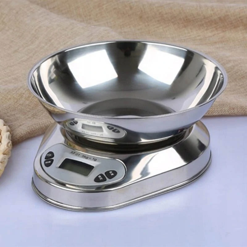 Elektronická kovová kuchynská váha s miskou do 5kg TYL-907D