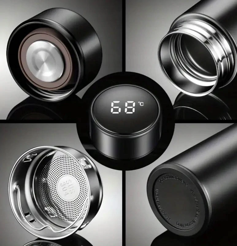 Inteligentný termo hrnček s LCD displejom 500ml čierny