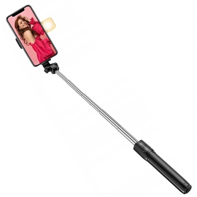 Selfie tyč s LED lampou a statívom