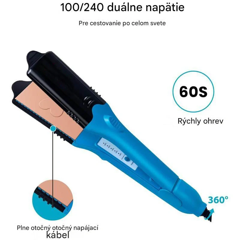 3D žehlička na vytváranie vzorov na vlasoch 5v1