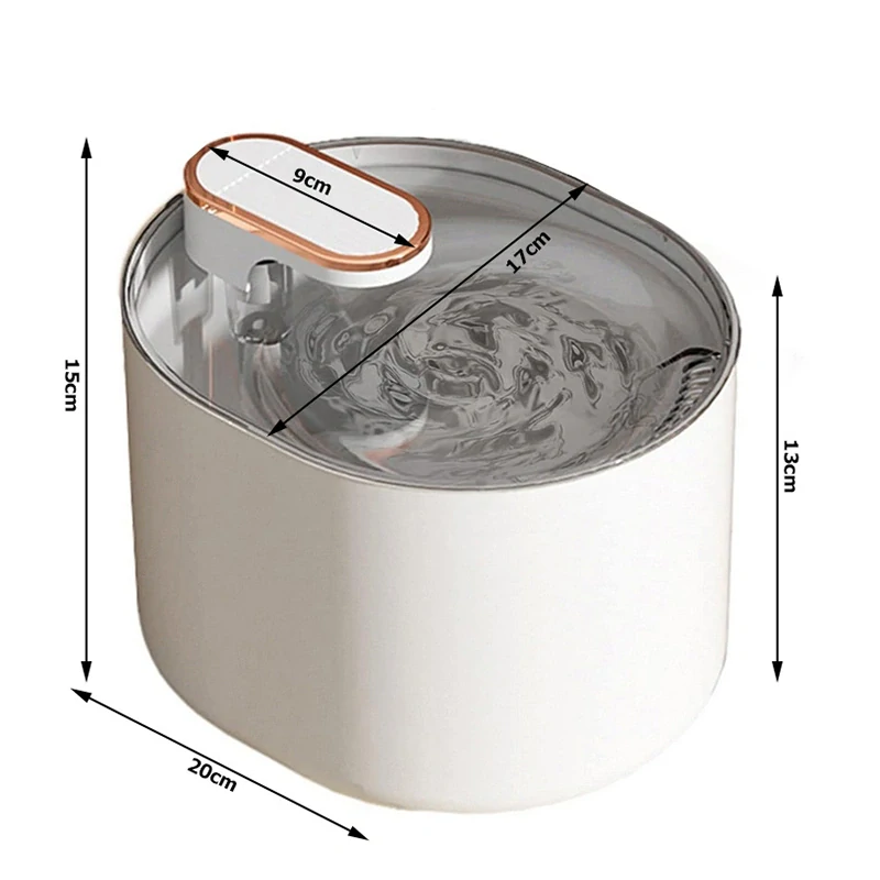 Napájadlo pre psa/mačku - tečúca fontána s filtrom 3L - biela