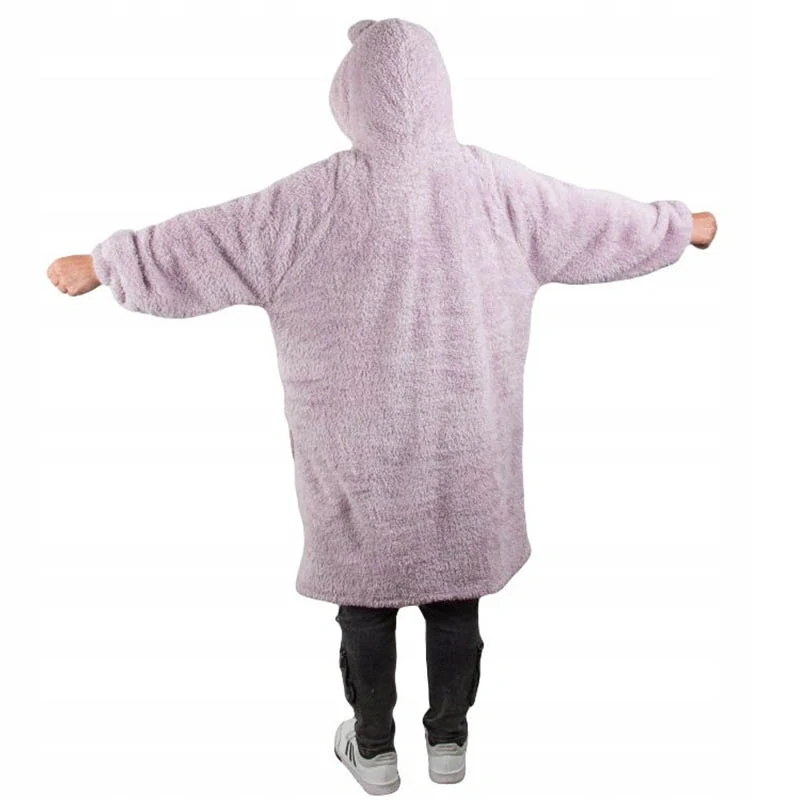 Teplá oversize mikina a deka 2v1 fialová