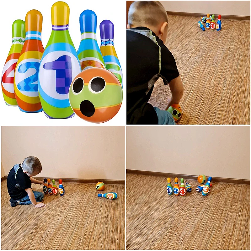 Detská bowlingová súprava – veľké farebné kuželky a hracia loptička