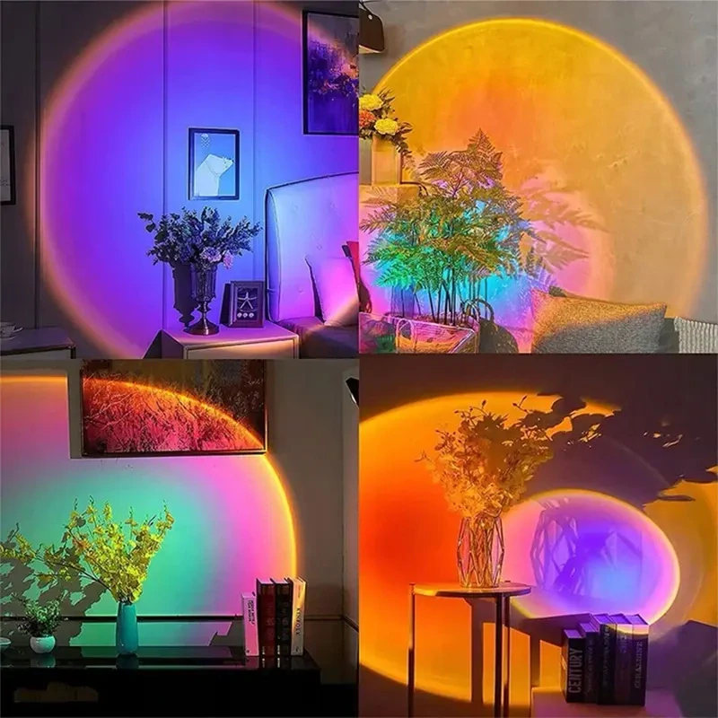 Lampa s projektorom západu slnka s diaľkovým ovládaním