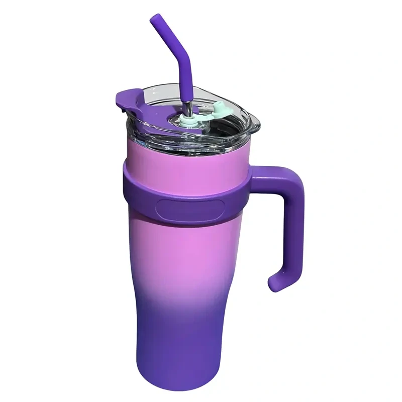 Termo hrnček so slamkou ombre 1,2L