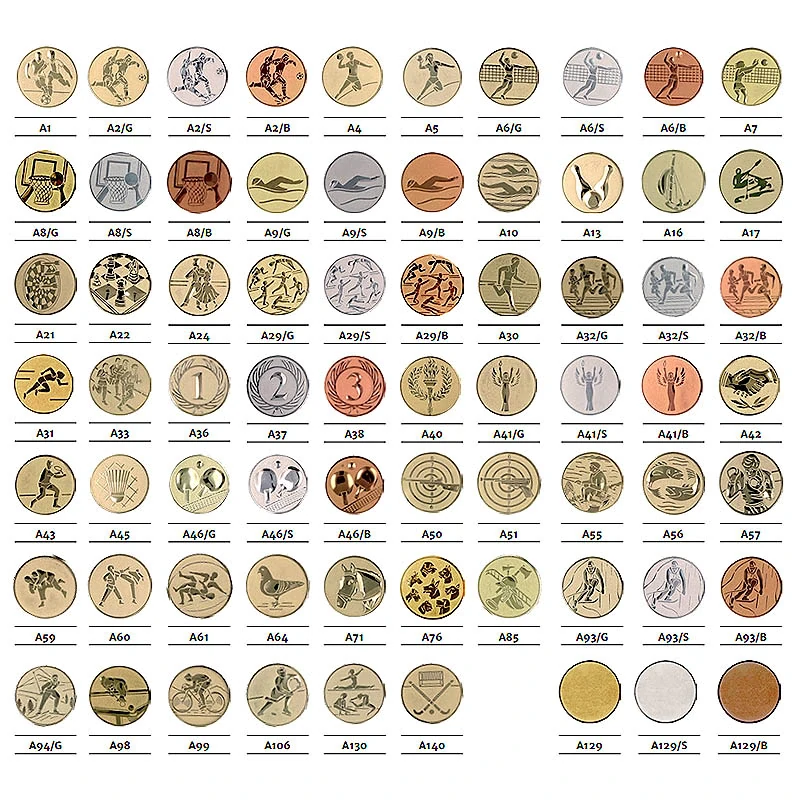 MMC6063 - Medaila kovová zlatá - ø 60mm / emblém 50mm 