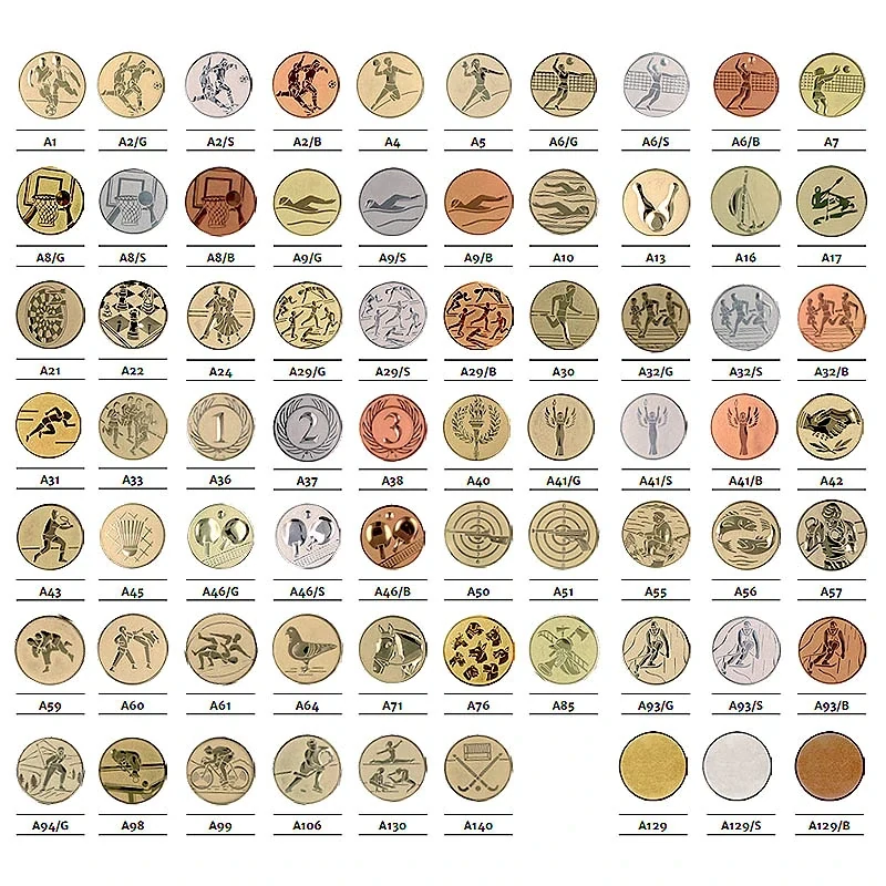 Medaila kovová prívesok zlatý ø32mm / emblém 25mm 