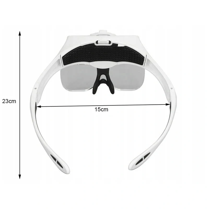 Náhlavná lupa s LED osvetlením a výmennými šošovkami 3,5x