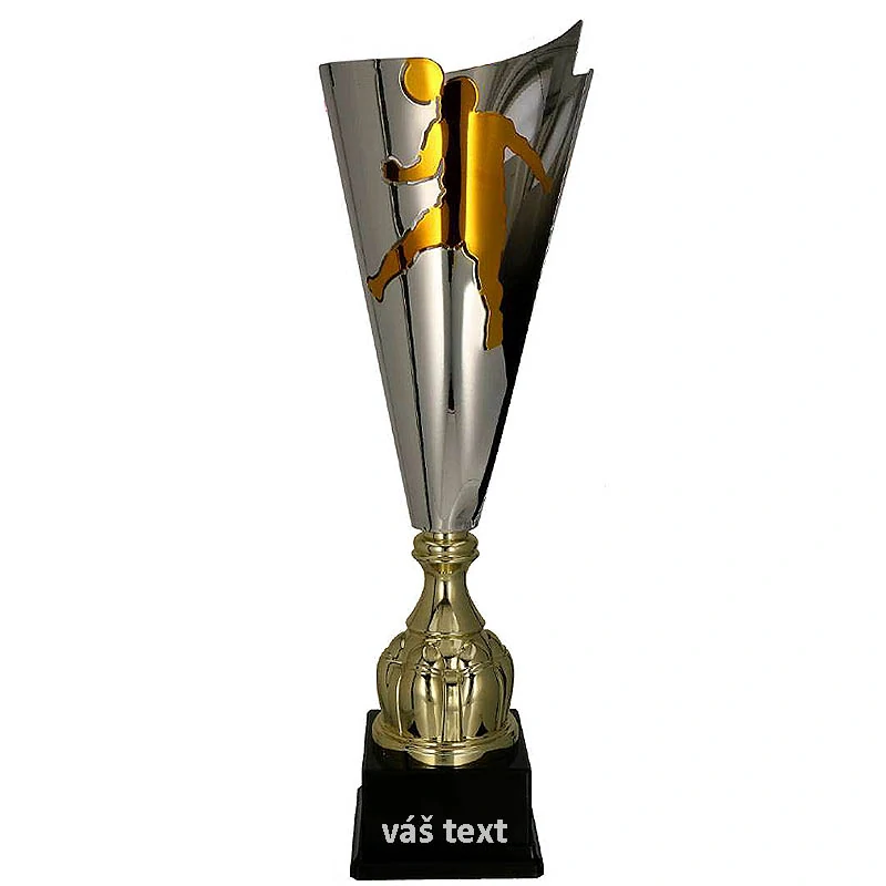 Pohár zlatý/strieborný - Futbal Lux: 68 cm