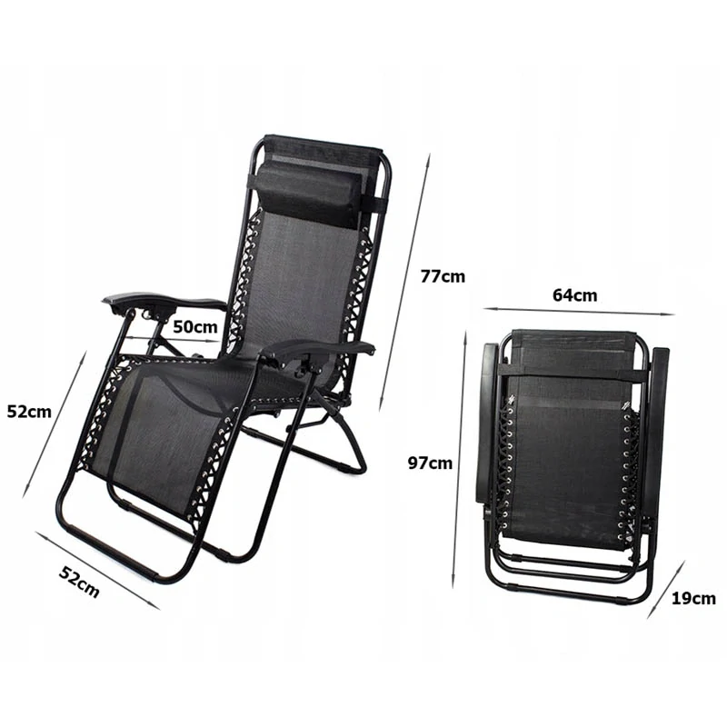 Záhradné ležadlo Gravity Zero do 150kg čierne