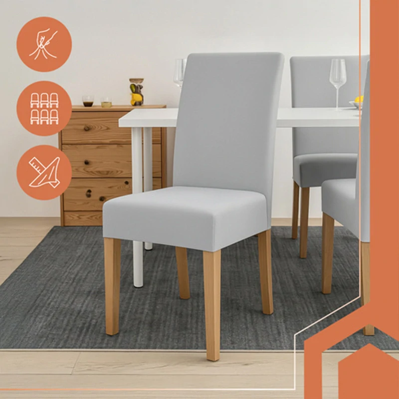 Poťahy na stoličku svetlosivé 6ks