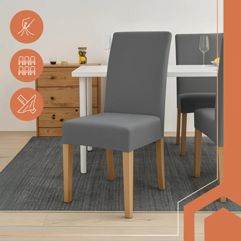 Poťahy na stoličku tmavosivé 6ks