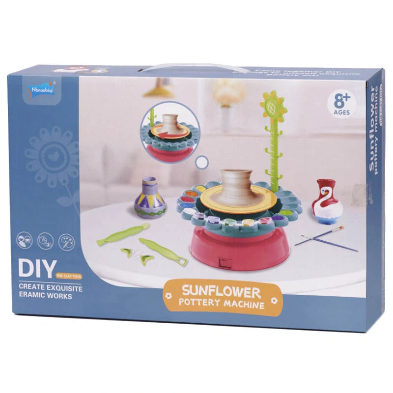 Detský hrnčiarsky kruh - Kreatívny set s hlinou a farbami 600 g