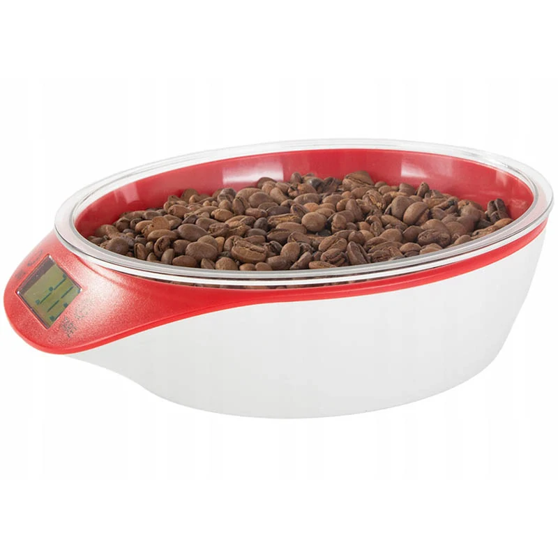 Elektronická kuchynská váha 5 kg červená