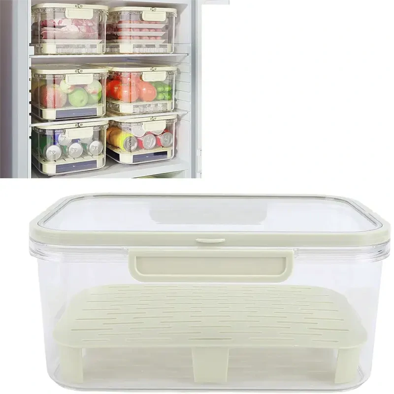 Prenosný box na ovocie a zeleninu s vekom béžový