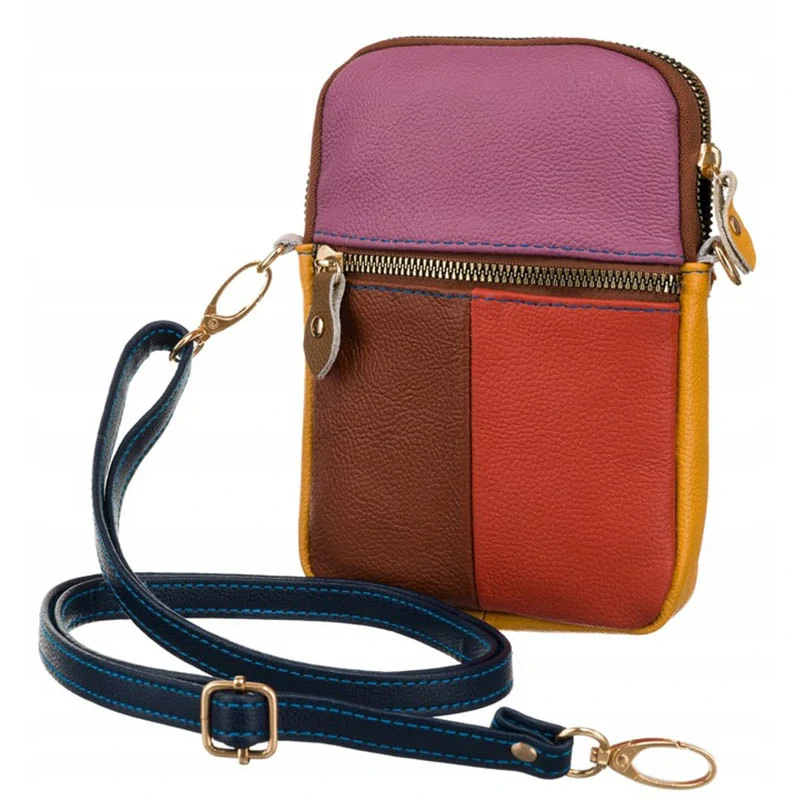 Dámska kožená crossbody kabelka na doklady a telefón CN424