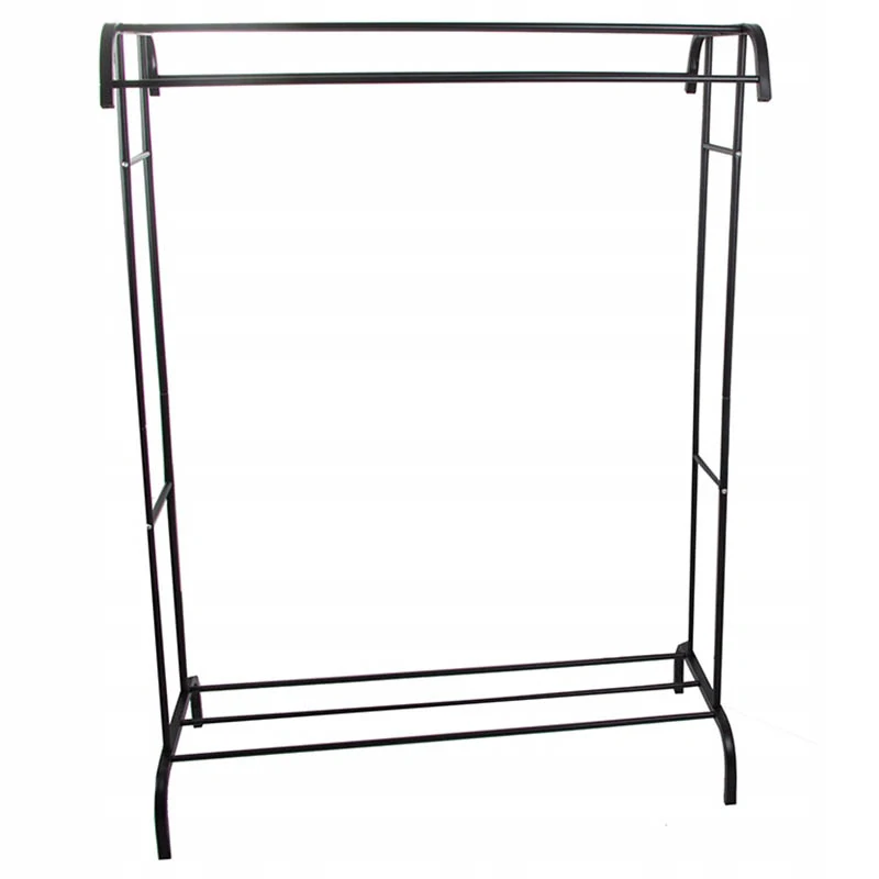 Stojanový vešiak na oblečenie s policou na topánky 148cm čierny