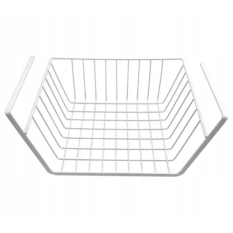 Závesný kovový košík pod policu biely