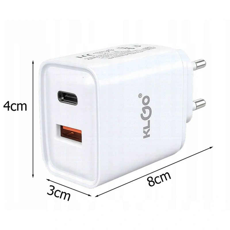 Rýchla sieťová nabíjačka 35W USB-C + USB-A s káblom