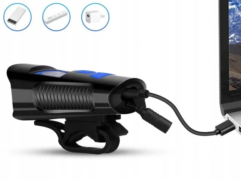 Cyklistická LED lampa 3 v 1 s klaksónom a cyklopočítačom