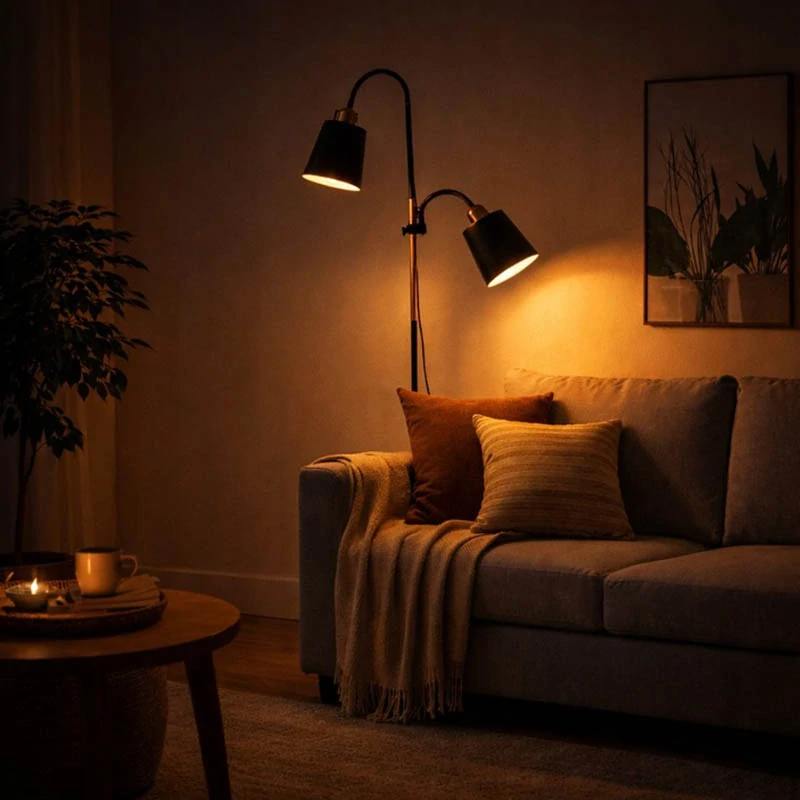 Moderná stojaca podlahová lampa 192 cm 2 × E27 čierna loft