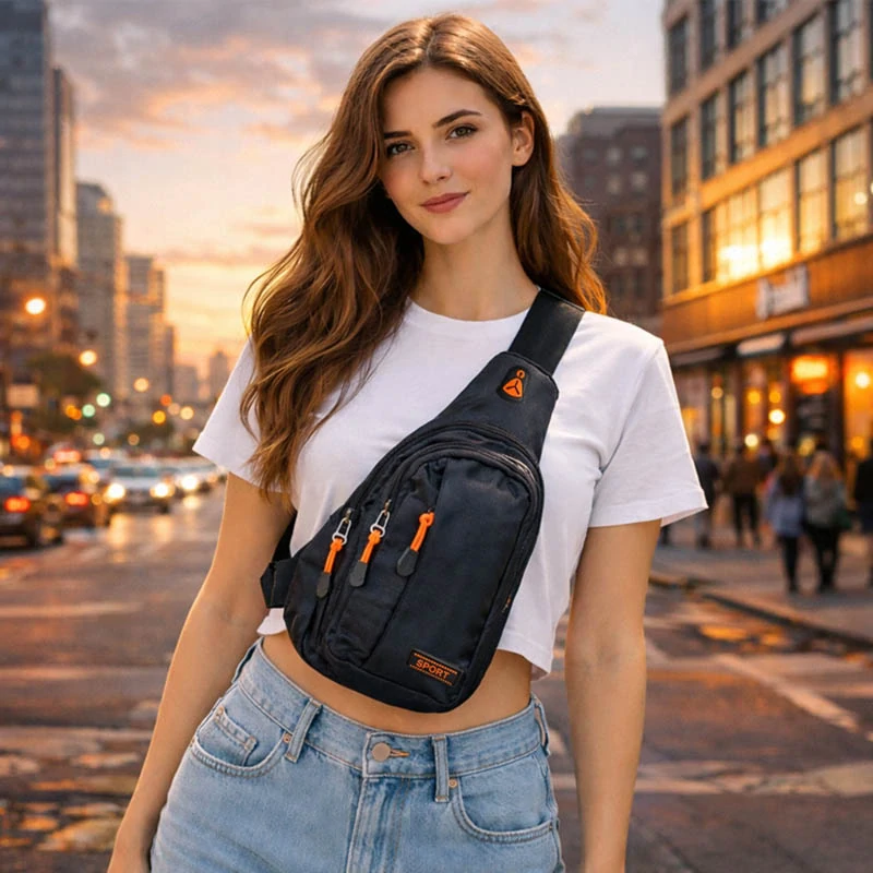 Mestský batoh na jedno rameno čierny