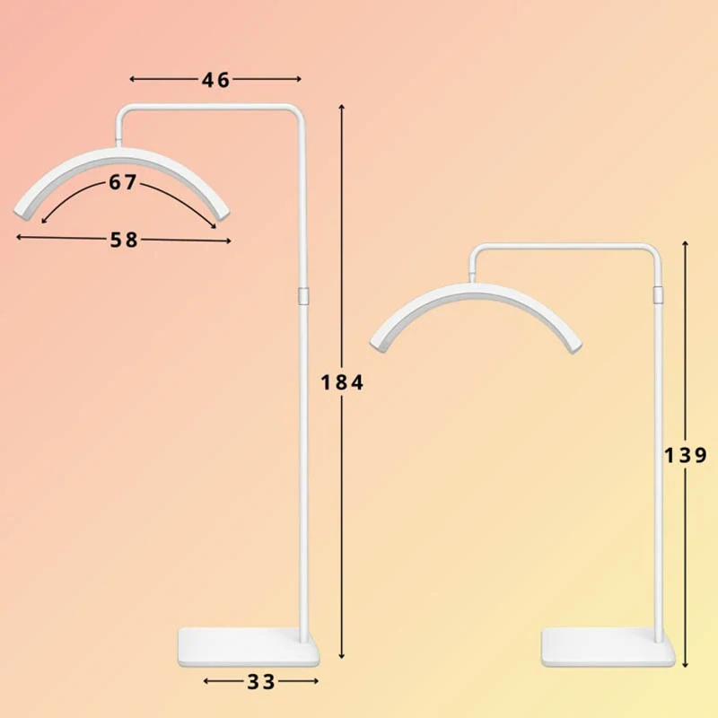 Kozmetická LED lampa polmesiac 40 W čierna