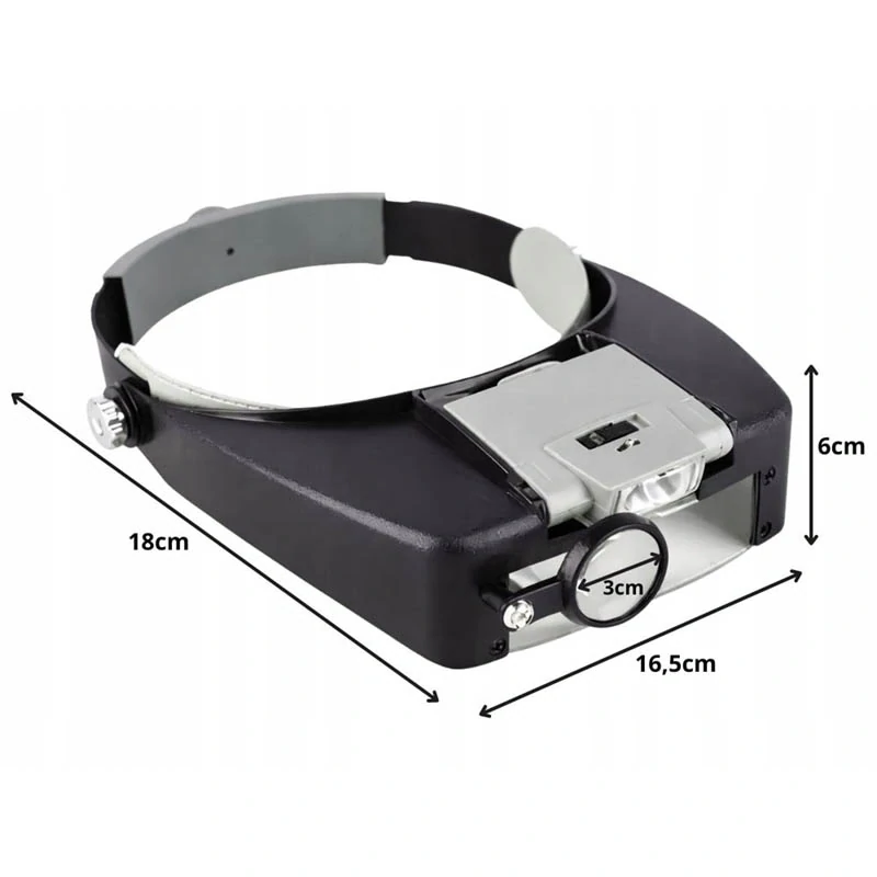 Náhlavná lupa s LED osvetlením