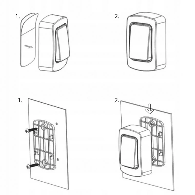 Bezdrôtový kinetický zvonček bez batérií na dvere biely