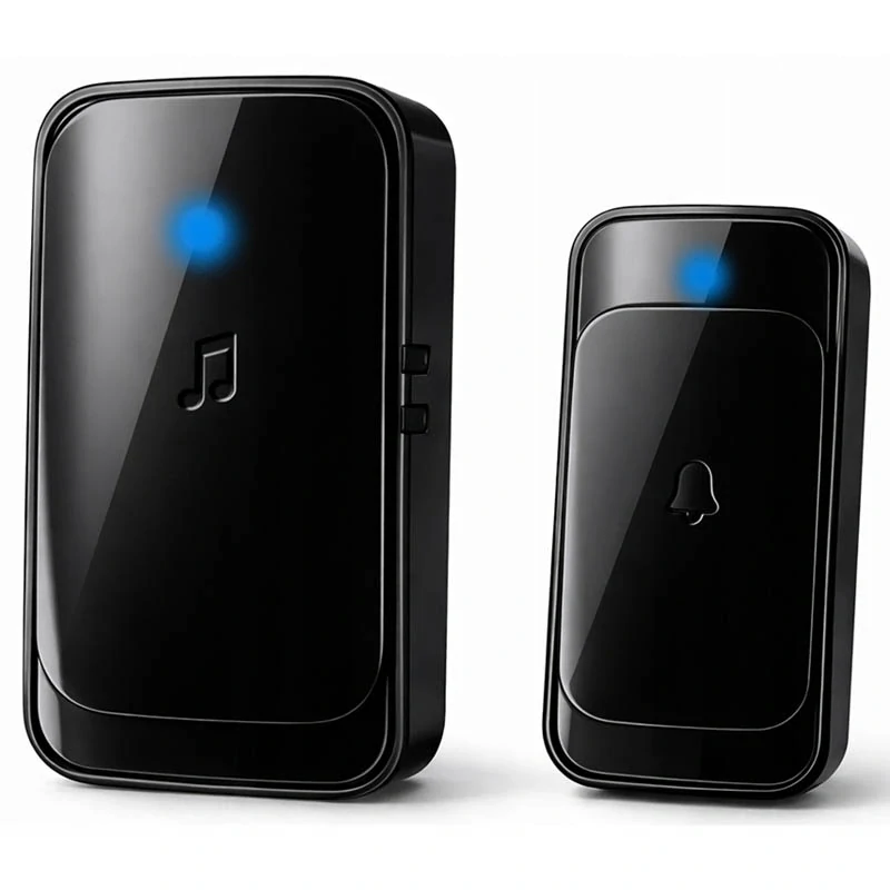 Bezdrôtový zvonček na dvere s dosahom 300 m čierny