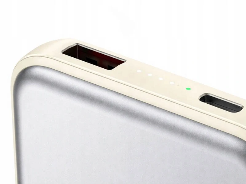 Powerbanka 10000 mAh s bezdrôtovým nabíjaním krémová