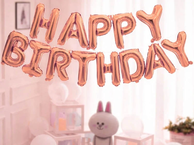 Ružová balónová girlanda HAPPY BIRTHDAY