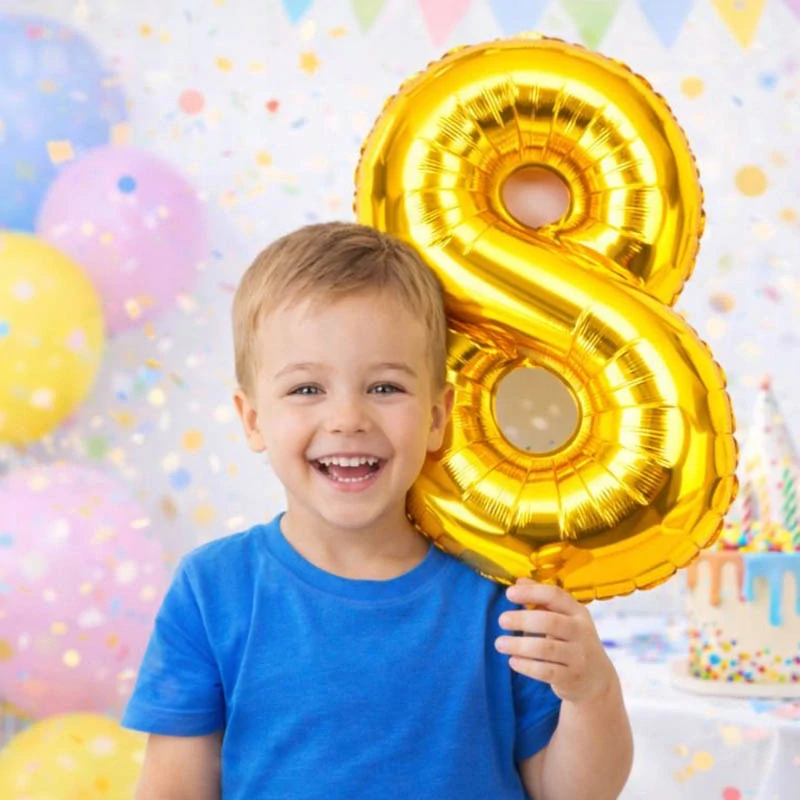 Fóliový balón číslo 8 zlatý 66 cm
