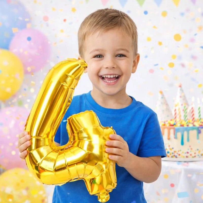 Fóliový balón číslo 4 zlatý 66 cm