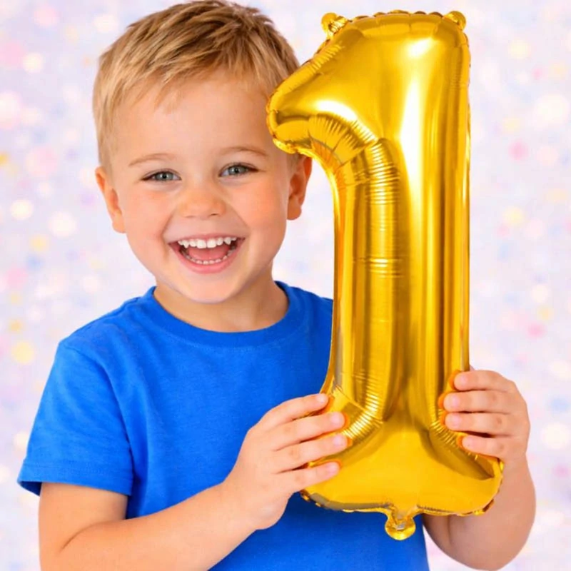 Fóliový balón číslo 1 zlatý 66 cm