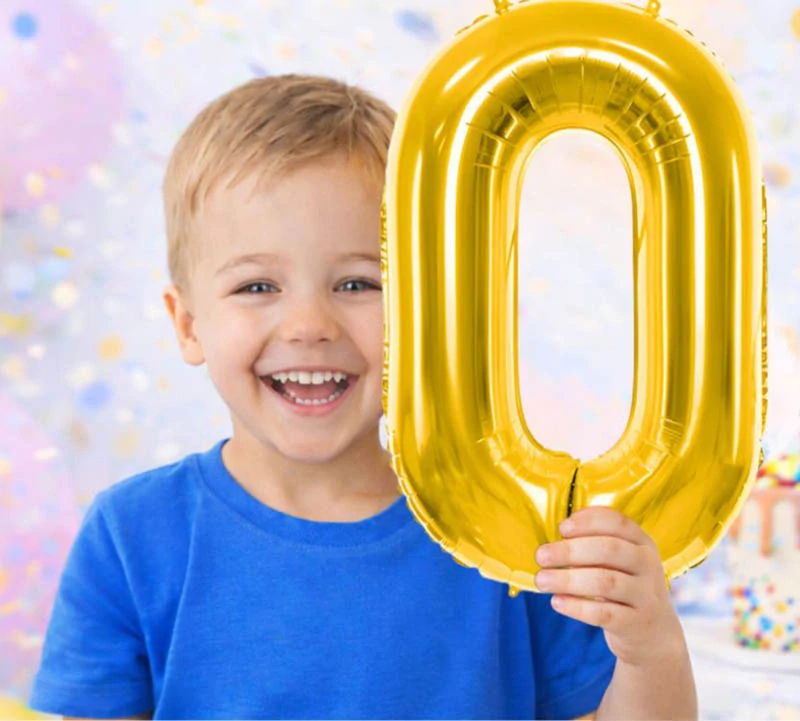 Fóliový balón číslo 0 zlatý 66 cm