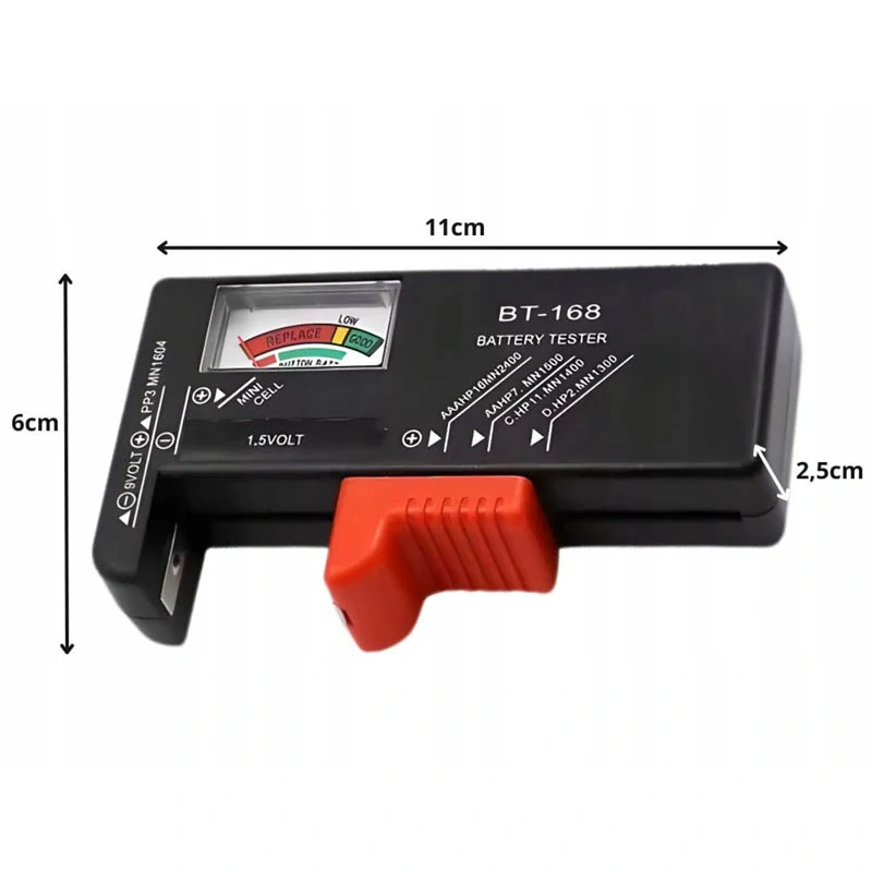 Tester batérií AA AAA C D 9V