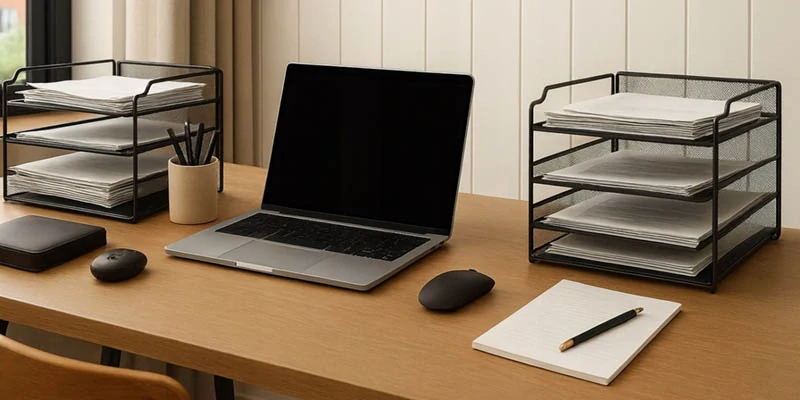 Organizér na dokumenty A4 so 4 priehradkami kovový