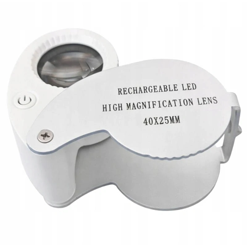 Vrecková lupa 40× s LED osvetlením
