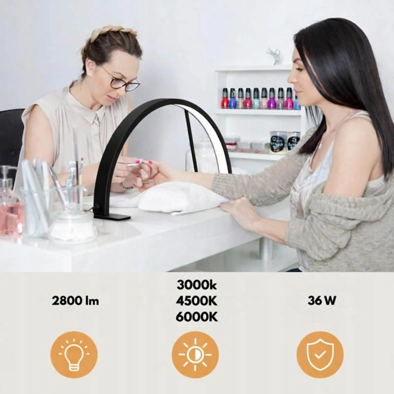 Kozmetická LED lampa Moon 36W čierna