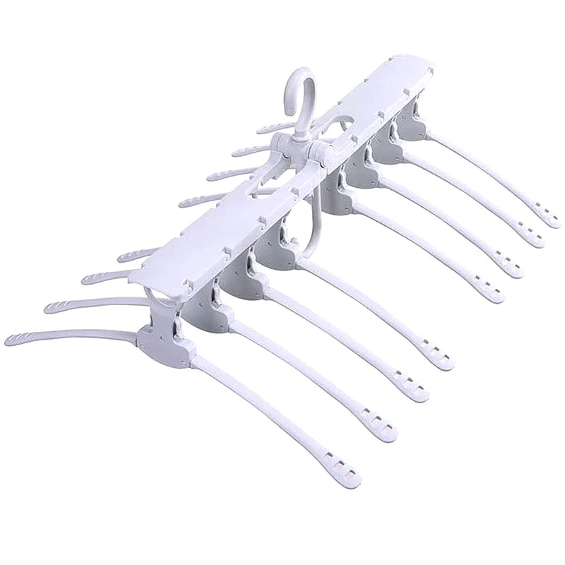 Multifunkčný skladací vešiak na oblečenie s otočným hákom a 8 ramenami