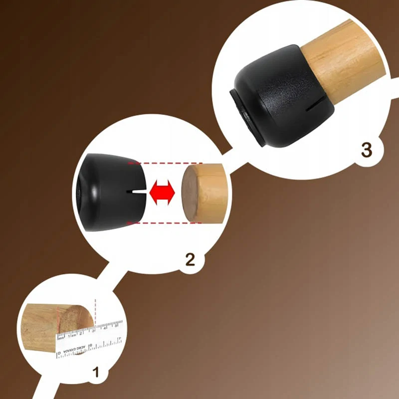 Silikónové návleky na nohy stoličiek 2 cm / 2,5 cm – 4 ks