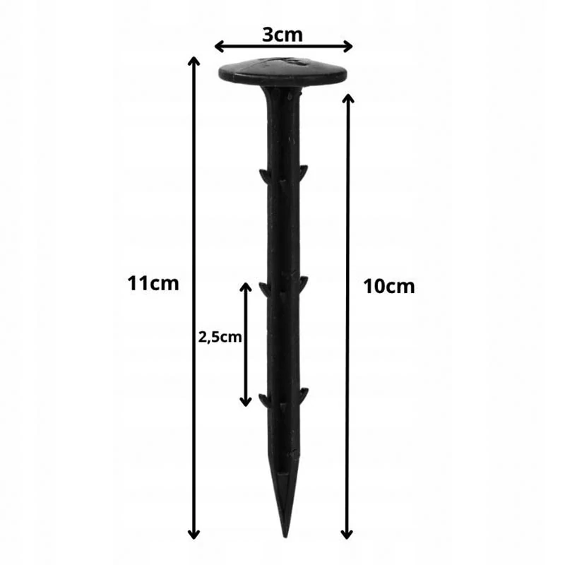Plastové kolíky na agrotextíliu 11 cm – 10 ks