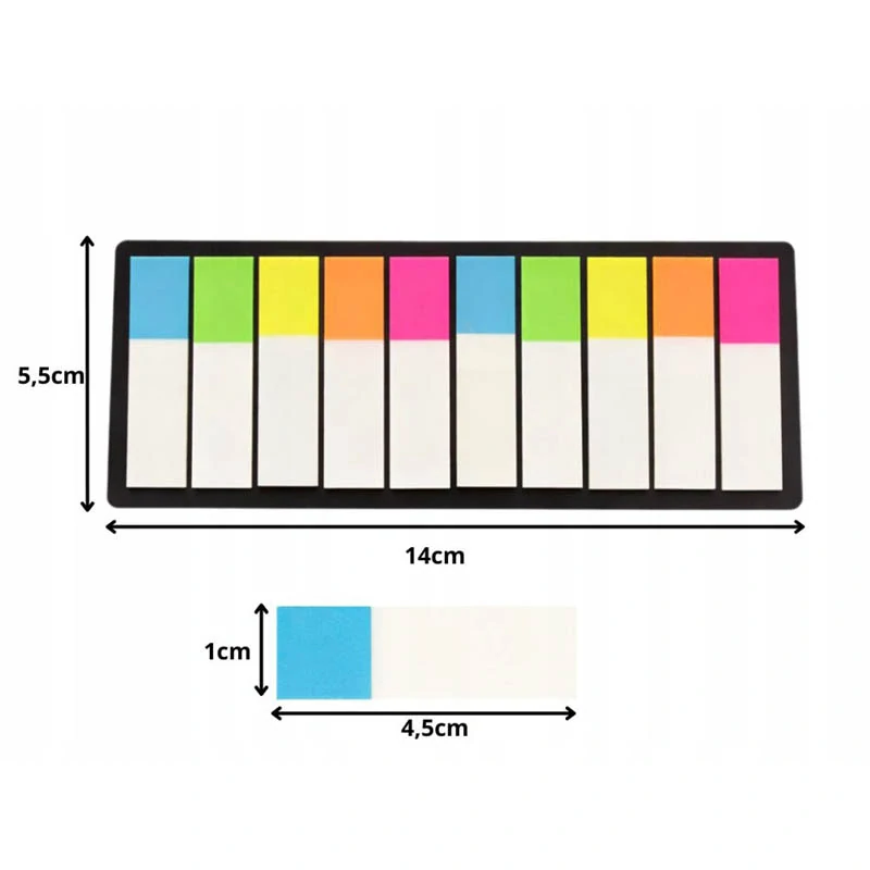 Samolepiace záložky do knihy farebné