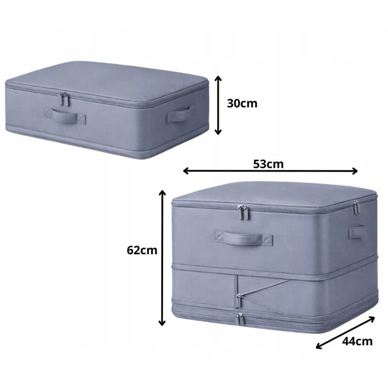 Úložná taška na oblečenie a posteľnú bielizeň 70L sivá