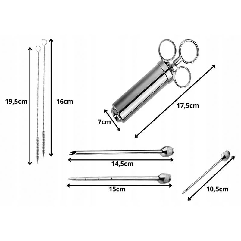 Injekčná striekačka na mäso 60 ml s ihlami