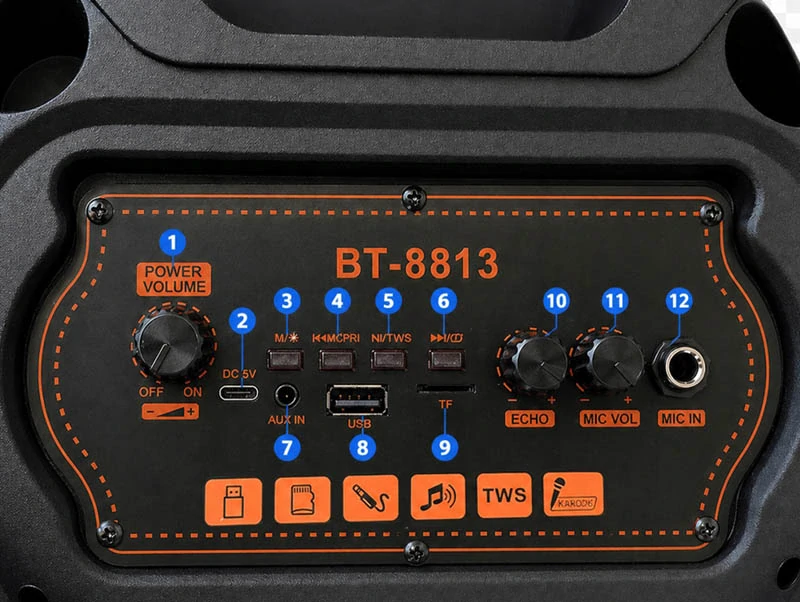 Bezdrôtový Bluetooth reproduktor karaoke s mikrofónom 78 cm