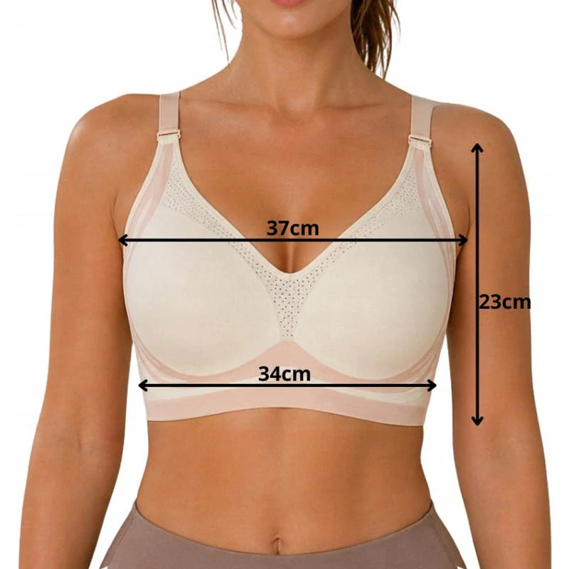 Dámska športová podprsenka push up XL biela