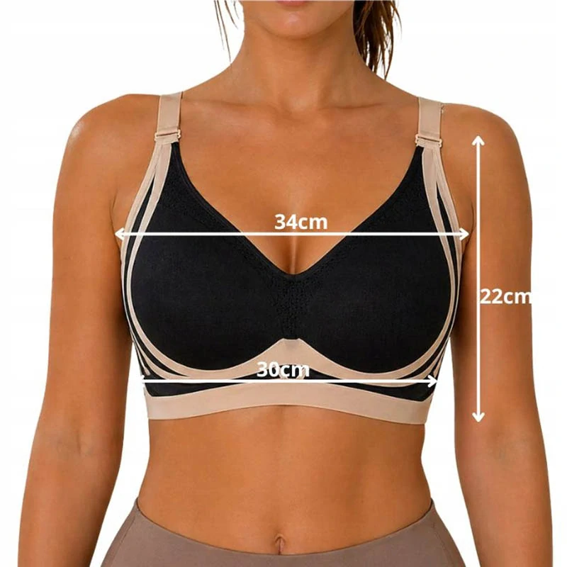 Dámska športová podprsenka push up L čierna