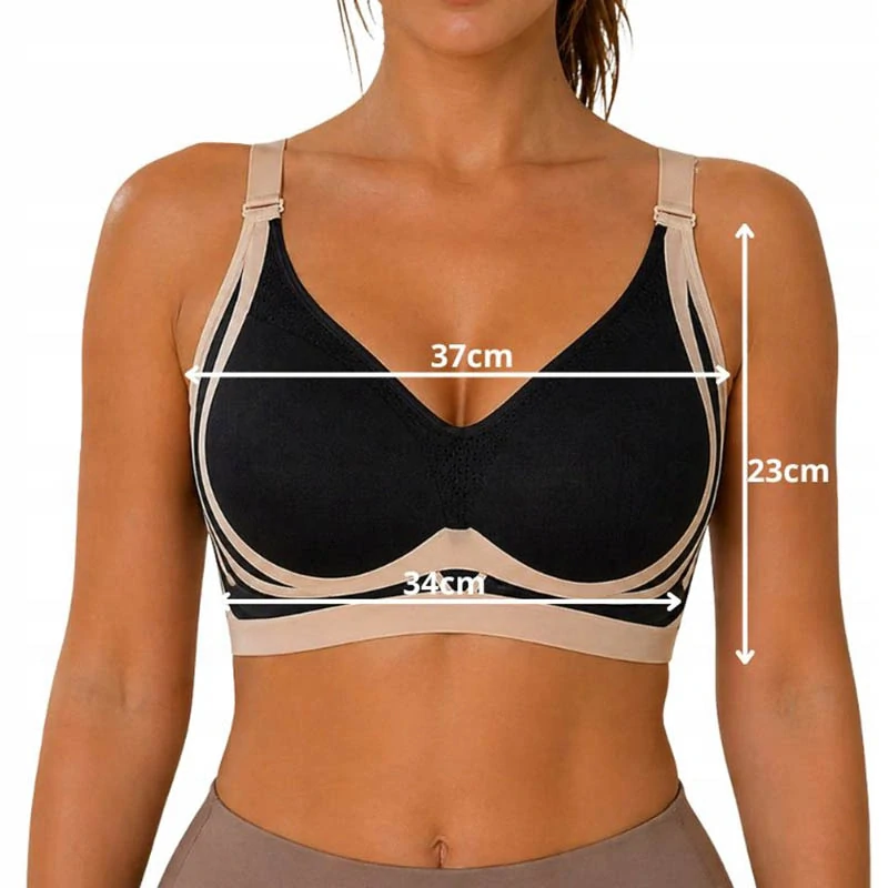 Dámska športová podprsenka push up XL čierna